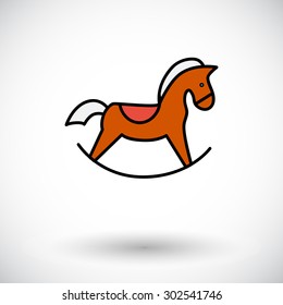 Horse toy icon. Flat vector related icon whit long shadow for web and mobile applications. It can be used as - logo, pictogram, icon, infographic element. Vector Illustration. 