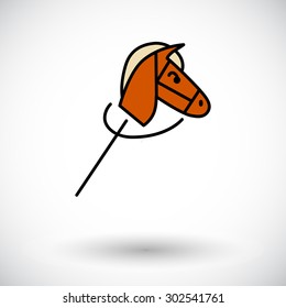 Horse toy icon. Flat vector related icon whit long shadow for web and mobile applications. It can be used as - logo, pictogram, icon, infographic element. Vector Illustration. 