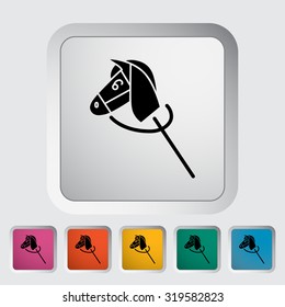 Horse toy icon. Flat vector related icon for web and mobile applications. It can be used as - logo, pictogram, icon, infographic element. Vector Illustration.