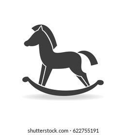 Horse toy icon on the white background. Vector illustration.