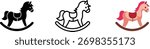 Horse toy icon set , vector illustration.