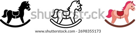 Horse toy icon set , vector illustration.