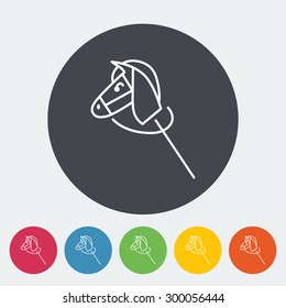 Horse toy icon. Thin line flat vector related icon for web and mobile applications. It can be used as - logo, pictogram, icon, infographic element. Vector Illustration. 