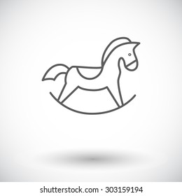 Horse toy icon. Thin line flat vector related icon for web and mobile applications. It can be used as - logo, pictogram, icon, infographic element. Vector Illustration. 