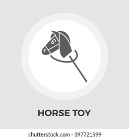 Horse toy icon vector. 