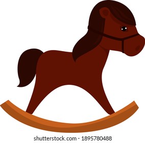Horse toy, illustration, vector on white background