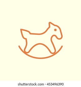 horse toy line icon