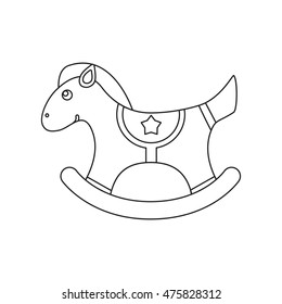 Horse toy line icon. Illustration for web and mobile design.