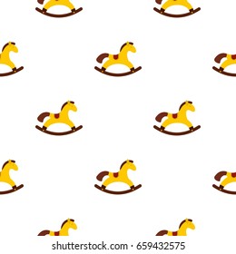 Horse toy pattern seamless flat style for web vector illustration