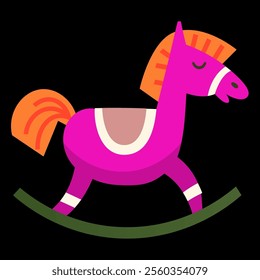 horse toy swing vector illustration