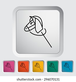 Horse toy thin line flat vector related icon set for web and mobile applications. It can be used as - logo, pictogram, icon, infographic element. Vector Illustration. 