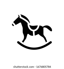 Horse toy vector icon glyph style illustration.