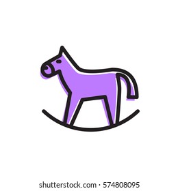 Horse toy vector icon. Playground sign. Children plaything symbol. Vector concept illustration for design.