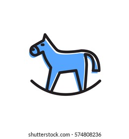 Horse toy vector icon. Playground sign. Children plaything symbol. Vector concept illustration for design.