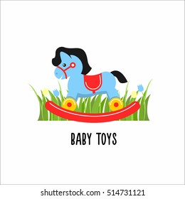 Horse toy. Vector illustration. Toys for the children.