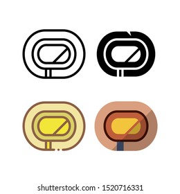 Horse track icon. With outline, glyph, filled outline and flat style