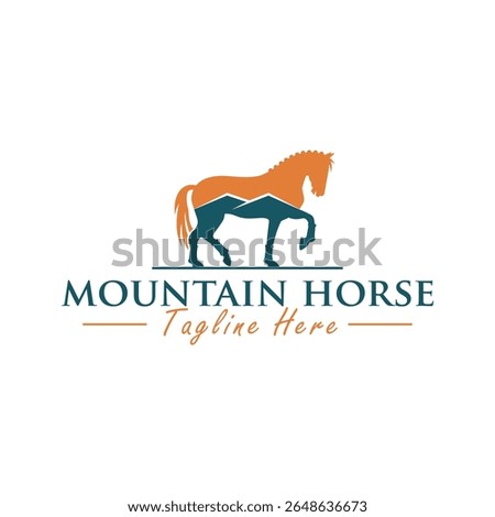 horse training logo design in the mountains