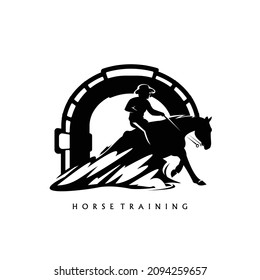 horse training logo , illustration horse training vector 