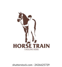 Horse training logo vector, simple animal logo