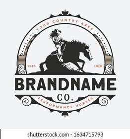 Horse training reining equestrian logo design