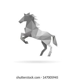 Horse triangle shape abstract isolated on a white backgrounds