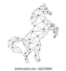 Horse from triangles, connection points