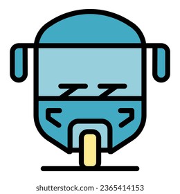 Horse trishaw icon outline vector. Old rickshaw. Bike tricycle color flat