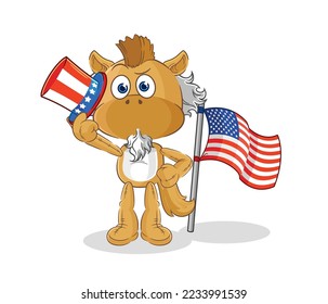 the horse uncle sam character. cartoon mascot vector