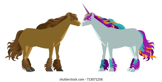 horse and unicorn