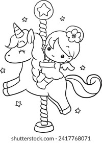 horse unicorn cute animal vector illustration pony cartoon 
