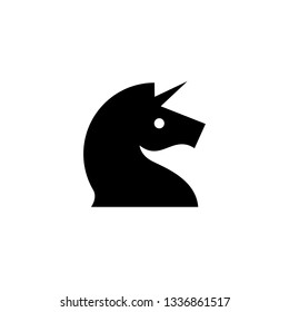 horse unicorn head logo vector icon illustration