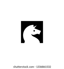 horse unicorn head logo vector icon illustration