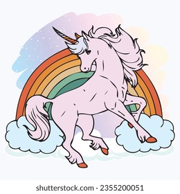 horse unicorn with patches for t-shirts and other uses