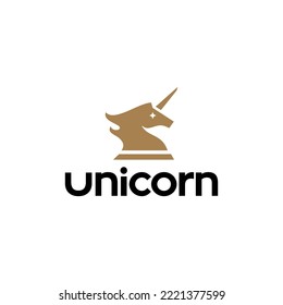 Horse unicorn Pegasus head with horn logo design icon Vector. stallion horse head icon Illustration.