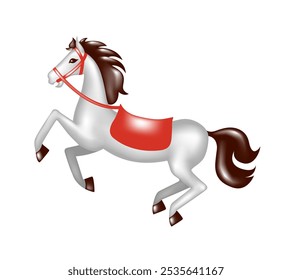 Horse. Vector 3D clipart isolated on white background. 