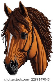 Horse Vector art Sticker Isolate on White background