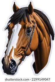 Horse Vector art Sticker Isolate on White background