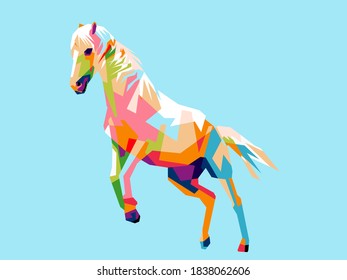 arte vectorial de caballo en estilo wpap