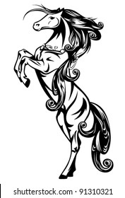 horse vector - beautiful art nouveau style fairy tale animal