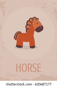 Horse vector children card