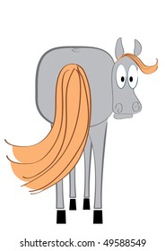 Horse. Vector comic cartoons on white