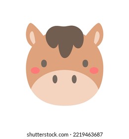Horse vector. Cute animal face. design for kids