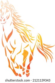 horse vector drawn with watercolors
