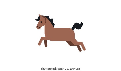 Icono plano del vector del caballo. Ilustración de emoji hípica aislada