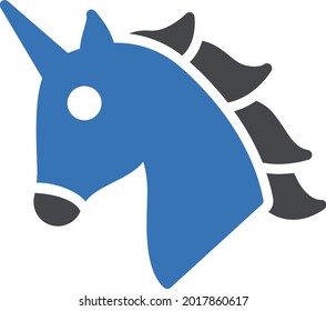 icono de color de glifo vector de caballo