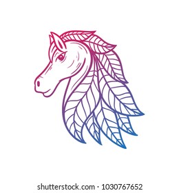 horse vector gradient hand draw style