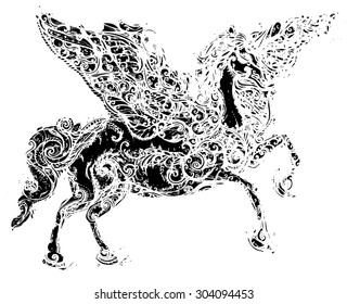 horse vector hand drawn