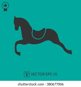 Horse vector icon EPS 10. Running horse symbol isolated.