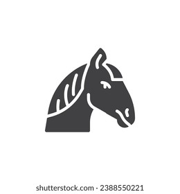 Horse vector icon. filled flat sign for mobile concept and web design. Horse Head glyph icon. Farm animal symbol, logo illustration. Vector graphics