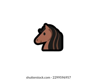 Icono vector de caballo. Ilustración Emoji de Cabeza de Cabeza de Caballo. Emoticono vectorial de caballo aislado